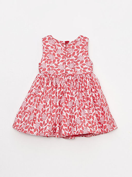 Bisiklet Yaka Desenli K?z Bebek Elbise