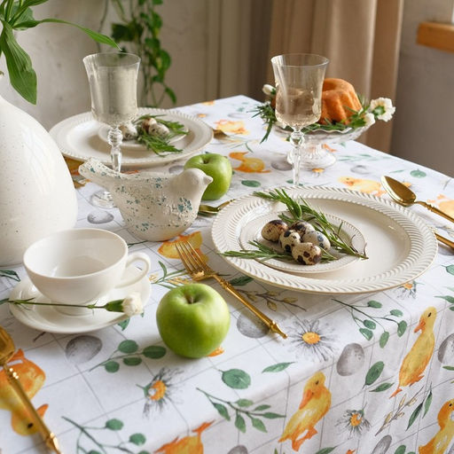 Скатерть Доляна Duckling 149х250 см, 100% хлопок, рогожка 164 г/м2  фото 12