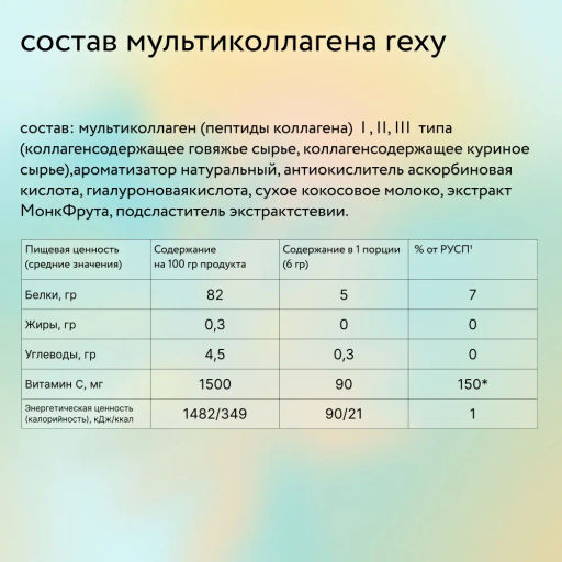 Мультиколлаген пептидный COCO JOY кокосовый Rexy 180г - Proteinrex фото 5
