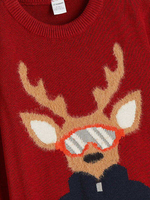 Y?lba?? Temal? Erkek ?ocuk Triko Kazak