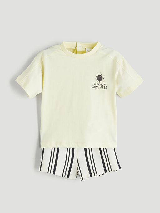 Bisiklet Yaka Erkek Bebek Ti??rt ve ?ort 2li