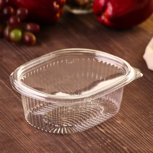 Цена за 330 шт. Контейнер одноразовый с неразъёмной крышкой ПР-РКС «АВС», 500 мл, пластик, 15.9×13×5.5 см, прозрачный