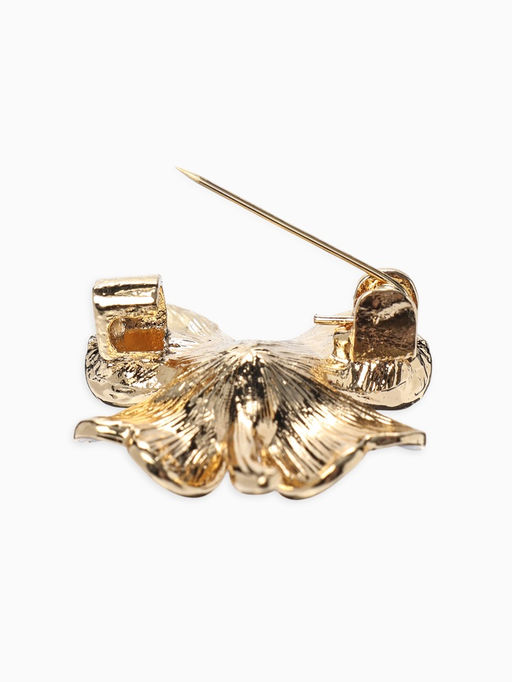 Брошь «Клевер» матовая, цвет белый в золоте