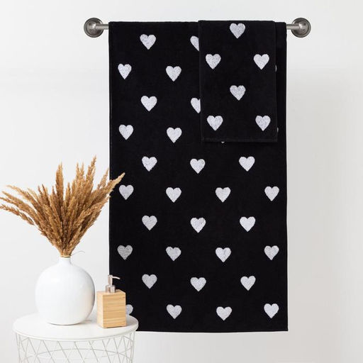 Полотенце махровое Этель ЧБ Сердечки белые, пестроткань, 30х60 см  фото 5