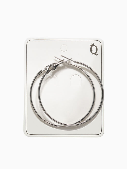 Цена за 2 шт. Серьги кольца QF «Классика», d=5 см, цвет серебро