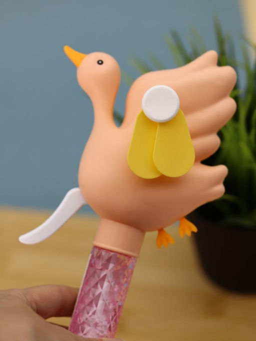 Портативный механический ручной вентилятор Funny goose, pink