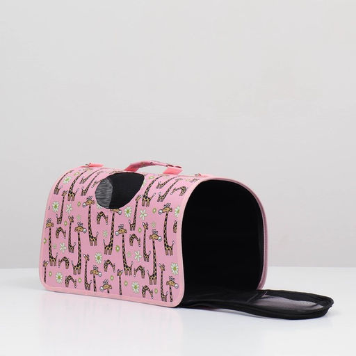 Сумка-переноска каркасная Жирафы, размер M, 40 х 21 х 27 см - Пижон фото 4