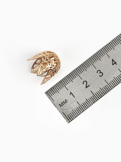 Цена за 2 шт. Шапочки для бусин (набор 10 шт.), СМ-051-1, 16?15 мм, цвет золото