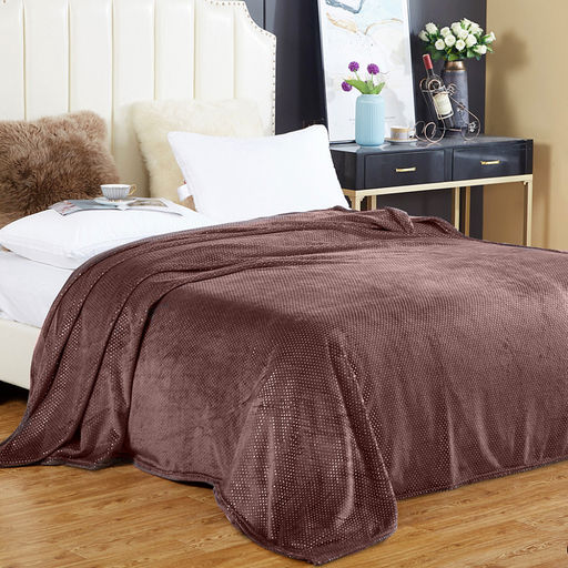 Плед/покрывало 100х150см "Бузина", велсофт" "Luna" гладкокрашенный, полиэстер 100%, софт принт, плотность 200г/м2, упаковка 16х33см, пояс бумажный, "Домашняя мода" (Россия)