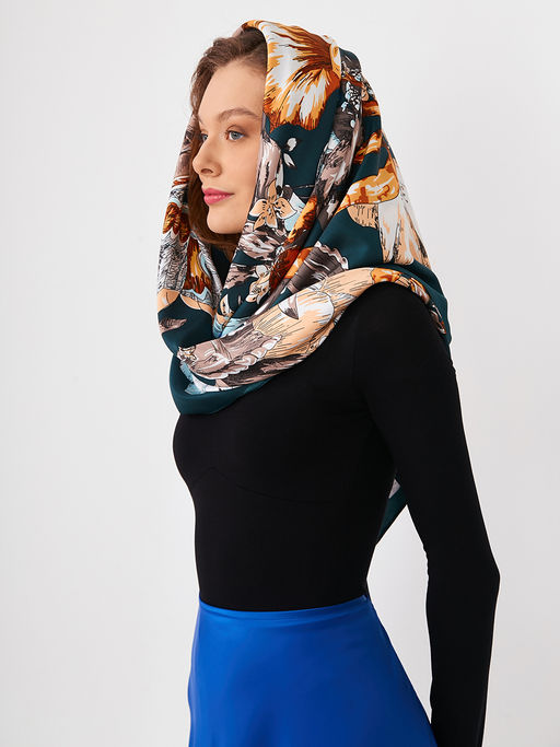 Большой, мягкий, тонкий и очень нежный двусторонний платок с рисунком. - Tantino фото 8