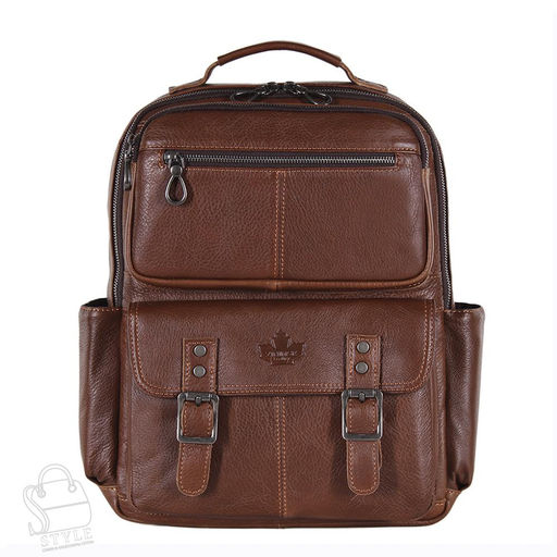 Рюкзак мужской кожаный 3926Z brown Zinimsk в Новосибирске - S-style фото 3