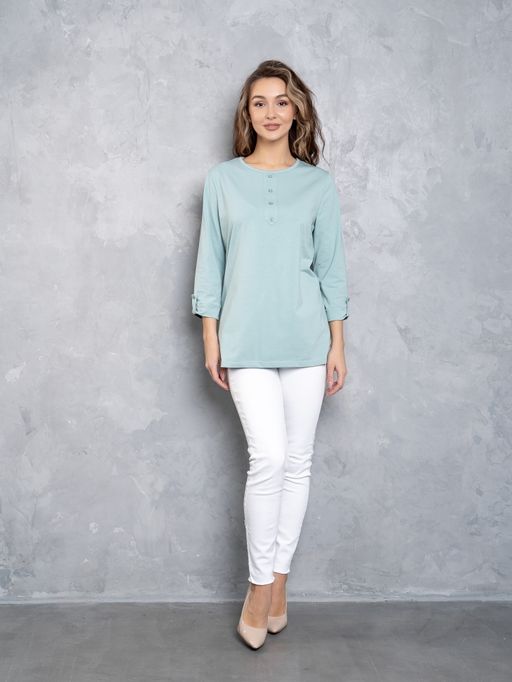 Джемпер хлопок 95%, лайкра 5%,фисташковый - Binita фото 3