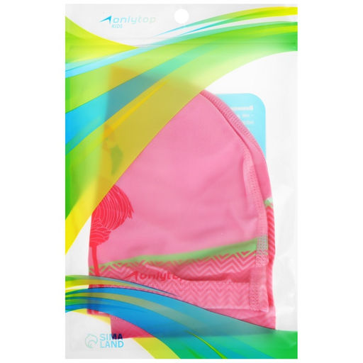 Шапочка для плавания детская ONLYTOP «Фламинго», тканевая, обхват 46-52 см
