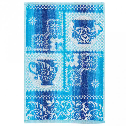 Полотенце кухонное махровое 30х50см, пестротканое, плотность 420гр/м2, хлопок 100%, "Завтрак аристократа-2" (Россия)