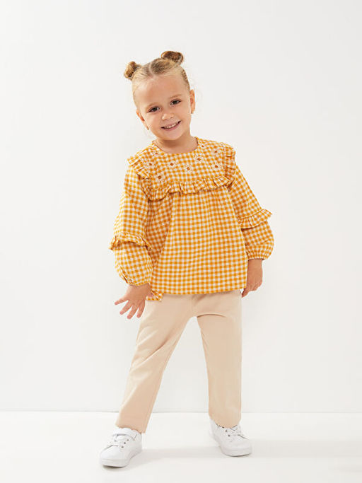 Bisiklet Yaka Uzun Kollu Nak?? Detayl? K?z Bebek Bluz - Waikiki фото 2