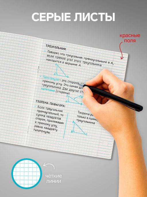 Набор тетрадей, 48 листов в клетку, Calligrata «Самолеты», серые листы, 5 штук