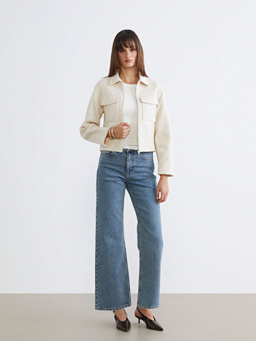 G?mlek Yaka Kad?n Ka?e Ceket