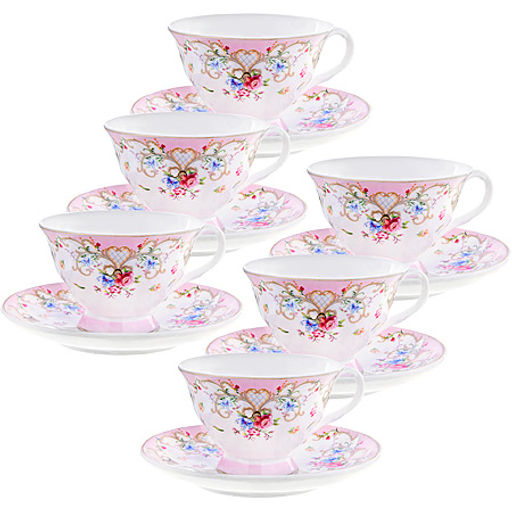 29195 Чайный набор 12пр 220мл фарфорПРЕМИУМ LR(х8)