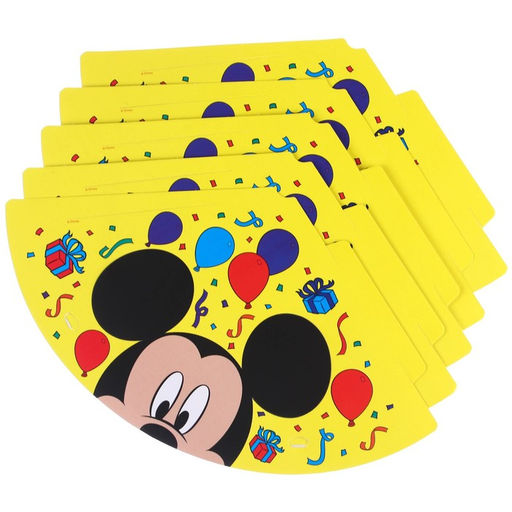 Цена за 6 шт. Колпак с ушками «С Днем Рождения!», Микки Маус