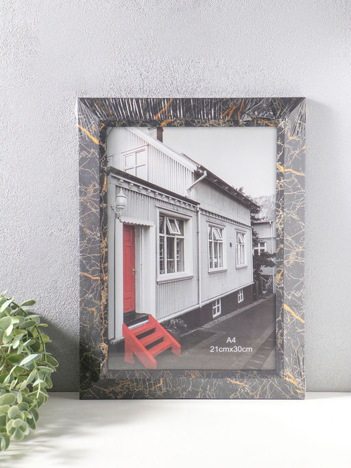 Фоторамка пластик формат А4 см "Гедеон" чёрный с золотом 36х27х2 см