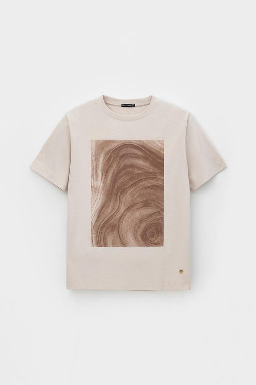 Футболка Very Neat ЕВТ 3225 из гребенного хлопка бежевая  фото 5