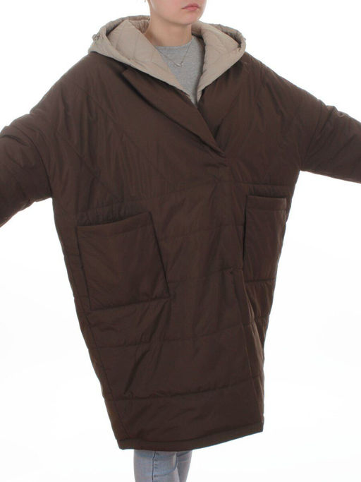 8030 BROWN Куртка демисезонная женская (100 гр. холлофайбер)