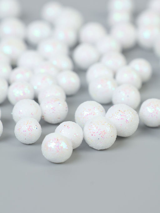 Цена за 2 шт. Фигурка для поделок и декора Шар, набор 55 шт., размер 1 шт.: 0.5  1 см, цвет белый