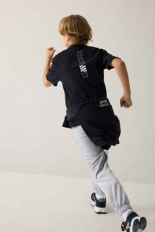 Oversize Modal S_rt Bask_l_ Ti__rt Erkek _ocuk - Defacto фото 4