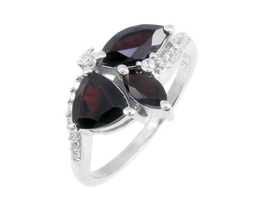 Кольцо из серебра гранат, Рокот