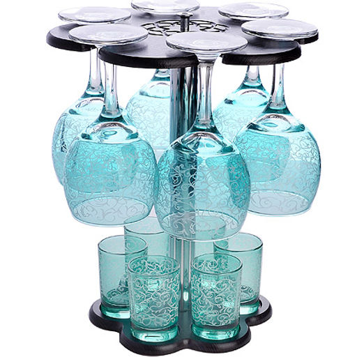 1501-Н5Г-1 Мини-Бар 12пр.6фуж+6 стак.Лиана(Морская волна)