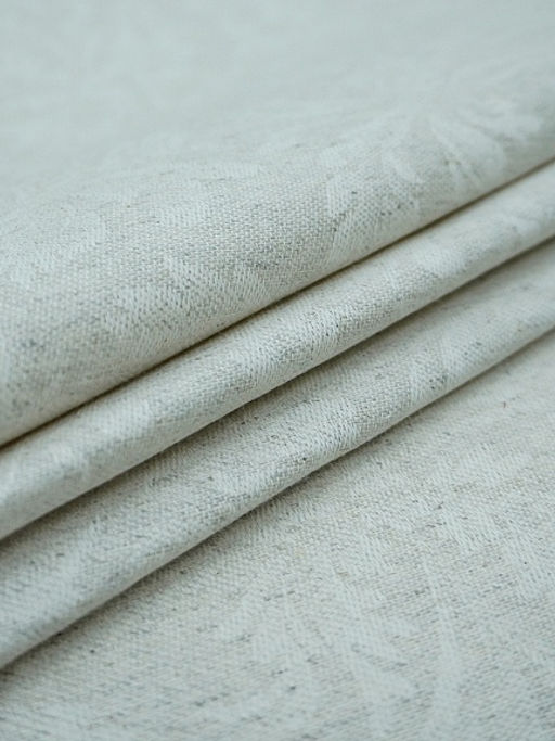 Полульняной жаккард Перепев цв.св.бежево-серый, ш.1.6м, лен-50%, хлопок-50%, 210гр/м.кв - Купава фото 4