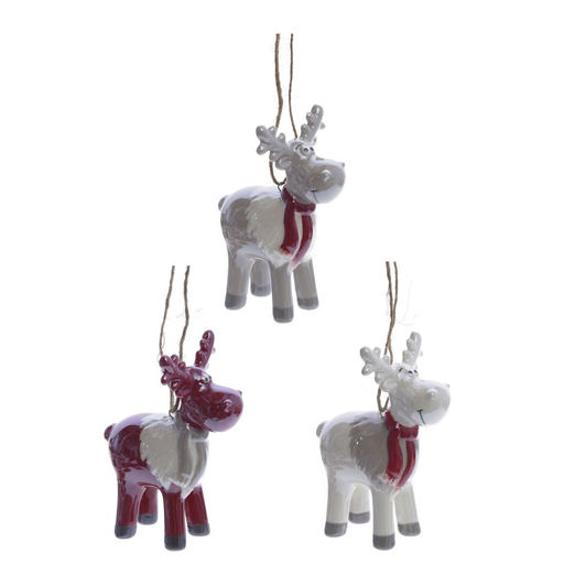 Украшение новогоднее "Олень", L7 W4,5 H8,5 см, 3в.