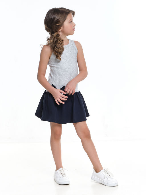 Платье комбинированное 22-7184 серый/синий - Mini maxi фото 3