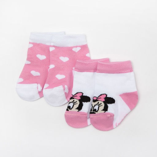 Набор носков "Minnie Mouse", белый/розовый, 6-8 см