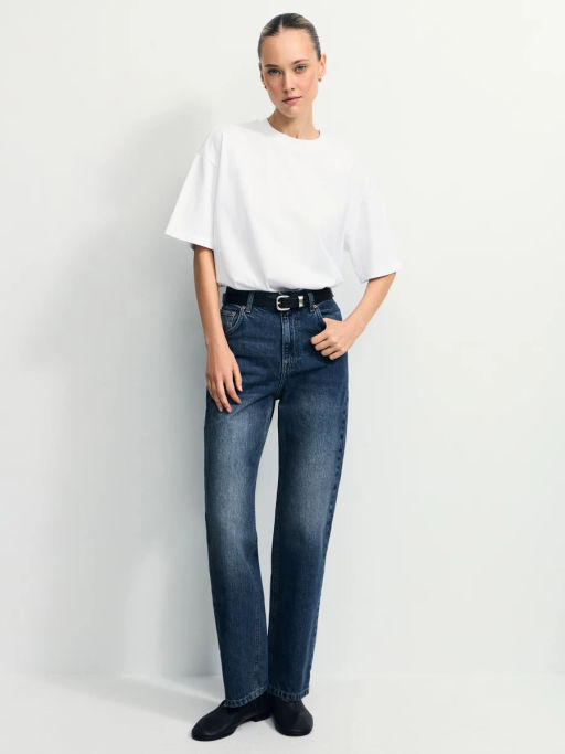 Базовая футболка оверсайз из хлопка / Zarina  фото 2