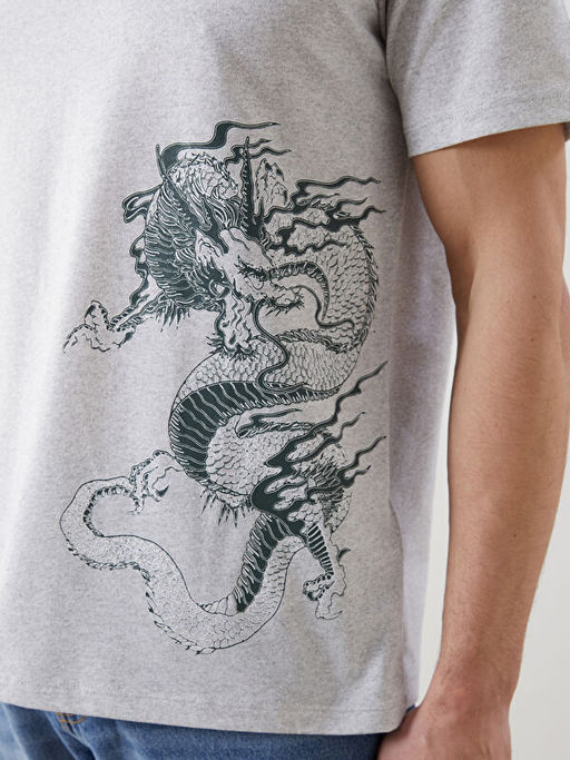 Bisiklet Yaka Bask?l? Penye Erkek Ti??rt