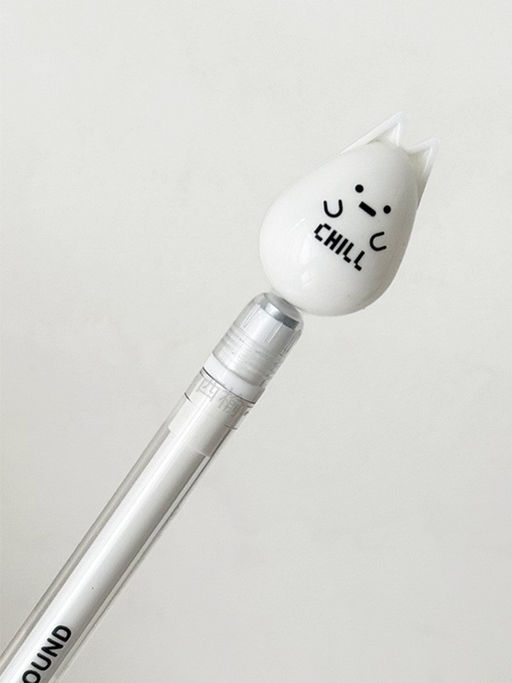 Ручка с магнитной насадкой "Chill kitten", white