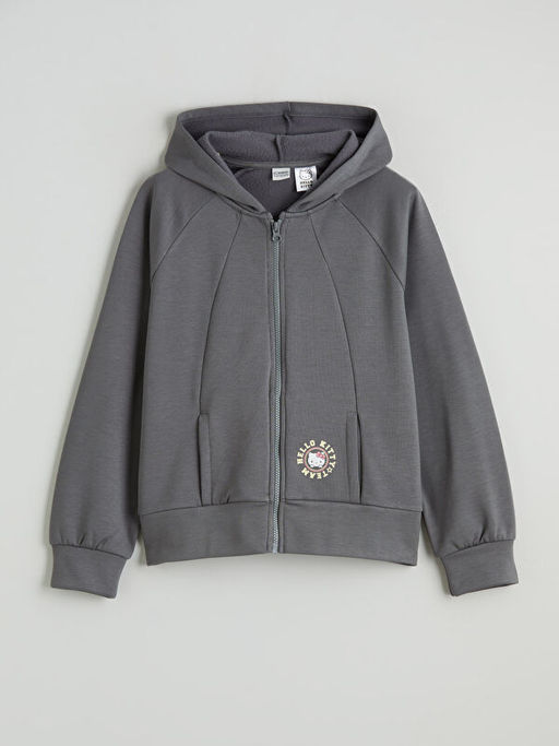 Kap??onlu Hello Kitty Bask?l? K?z ?ocuk Fermuarl? Sweatshirt - Waikiki фото 2