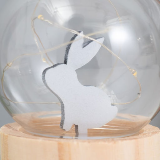 Фигурка светящаяся RISALUX Заяц, LED-ночник, 3хAG10, шар-8 см, 6.5?6.5?11.5 см