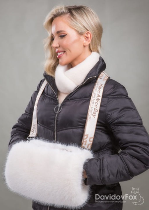 Шарф-воротник норка жемчуг