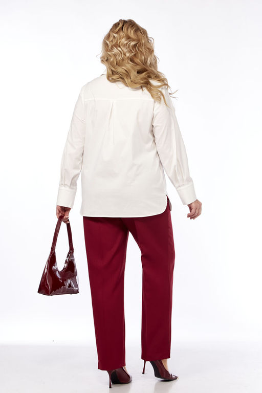Костюм Элль стиль 2343 молочный/бордовый  фото 5