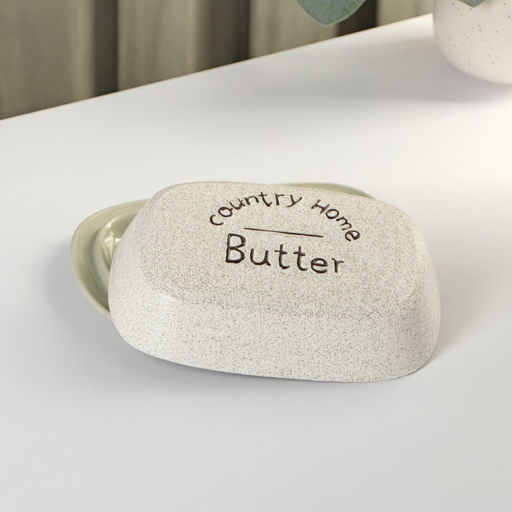 Маслёнка «Домик в деревне» 18.5×12.5×5.5 см, керамика