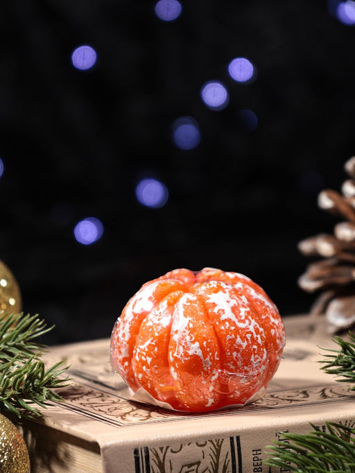 Цена за 3 шт. Свеча декоративная «Чищенный мандарин», 55×40 мм