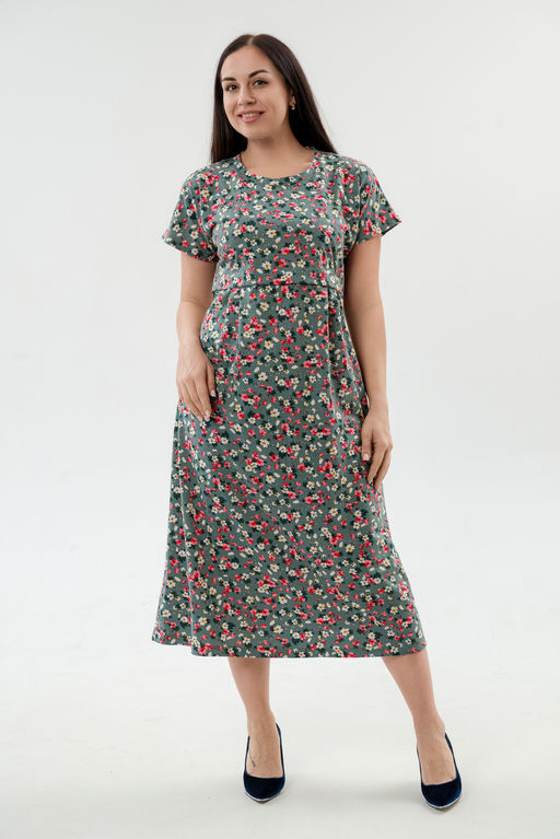 Платье женское из кулирки Миранда цветик макси - Амадэль фото 2