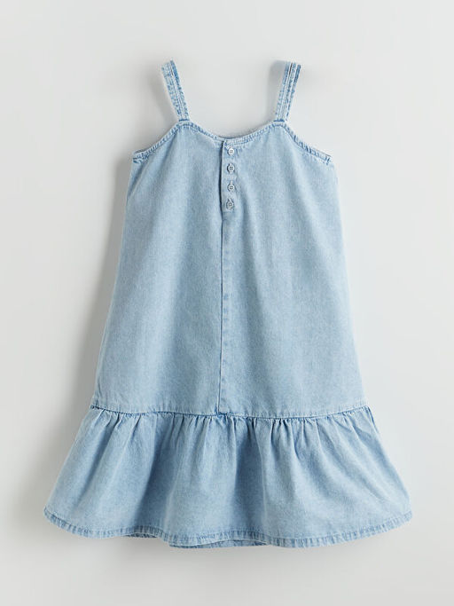 Nak?? Detayl? K?z ?ocuk Jean Elbise