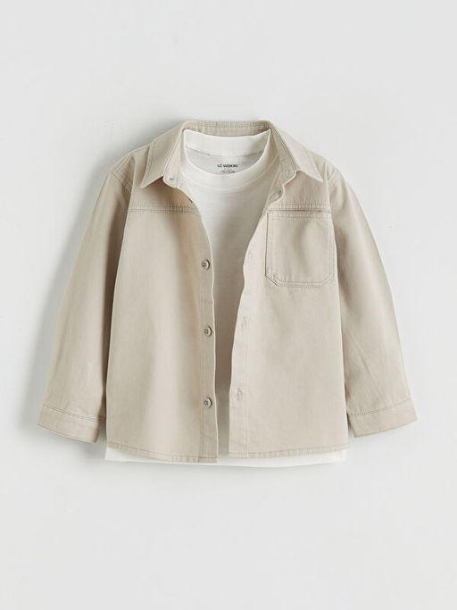 Erkek ?ocuk Ti??rtl? Gabardin G?mlek ve Pantolon