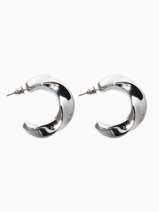 Цена за 2 шт. Серьги-кольца "Перекрученые", d=3см, цвет серебро