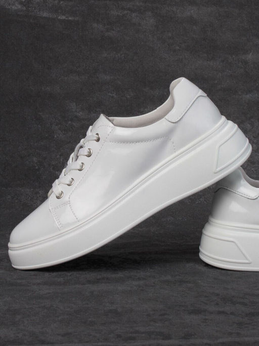 05-PDD215-2 WHITE Кроссовки женские (натуральная кожа)