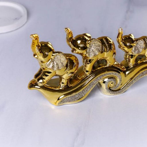 Статуэтка Слоны 32х12 см / W732-1 /уп 24/золото - Галеонтрейд фото 3