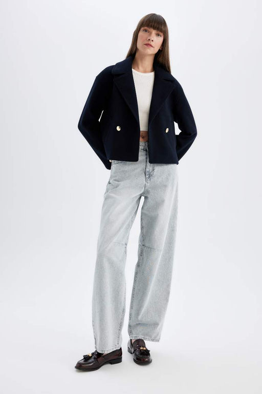 Пальто стандартного кроя с воротником-смокингом - Defacto фото 2